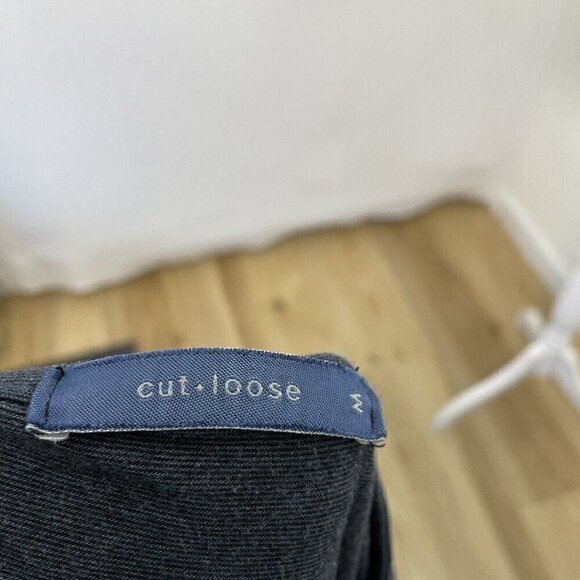 Cut Loose Layered Tunic Top Knit Long Sleeve Lagenlook Navy Blue size Medium - Picture 4 of 5